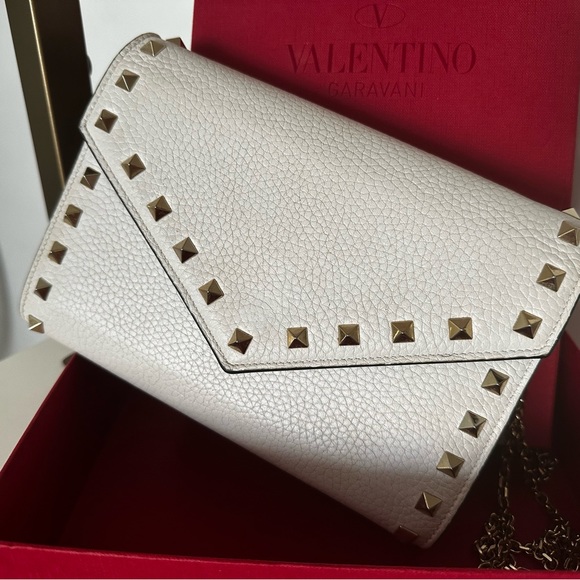 VALENTINO GARAVANI Rockstud Wallet On Chain White Full-Set - Picture 10 of 10